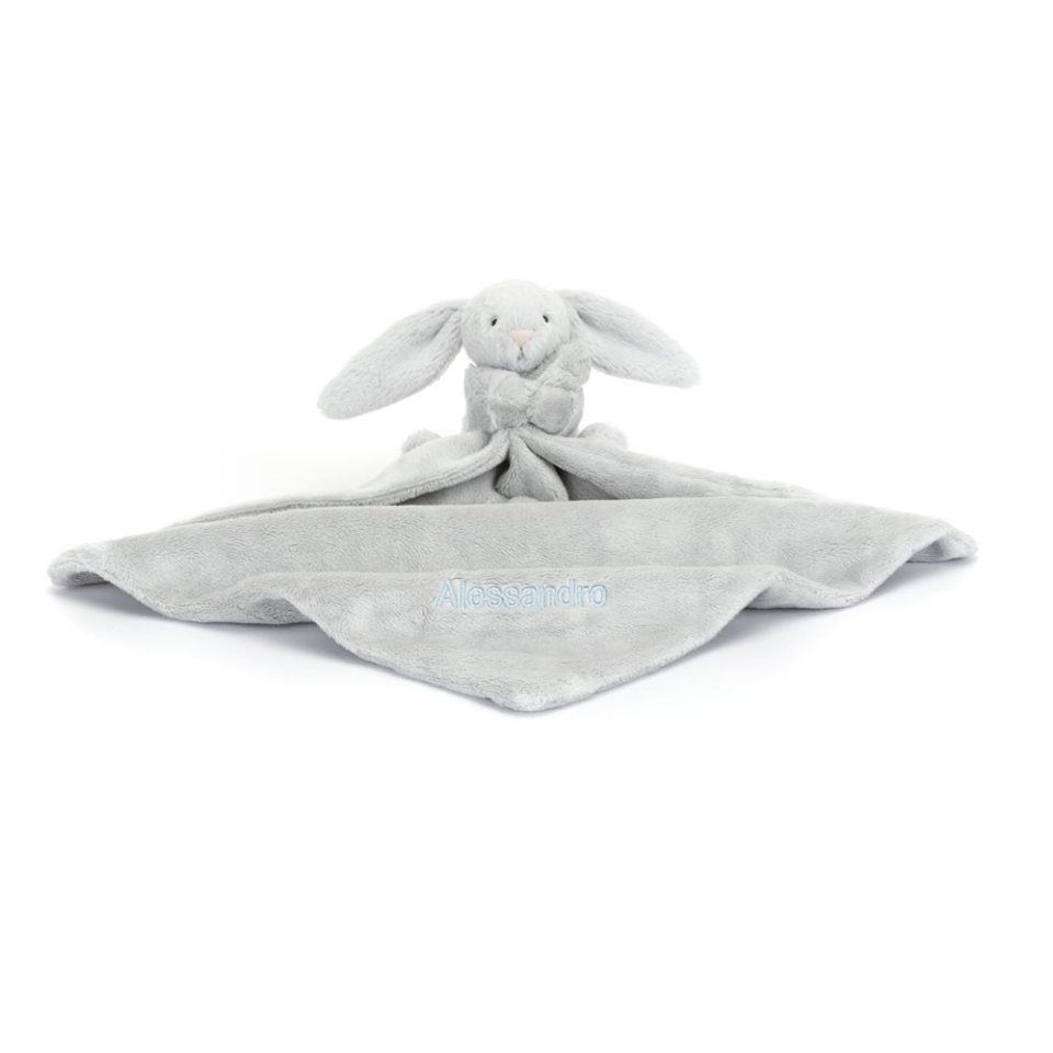 Personalised Bashful Silver Bunny Soother